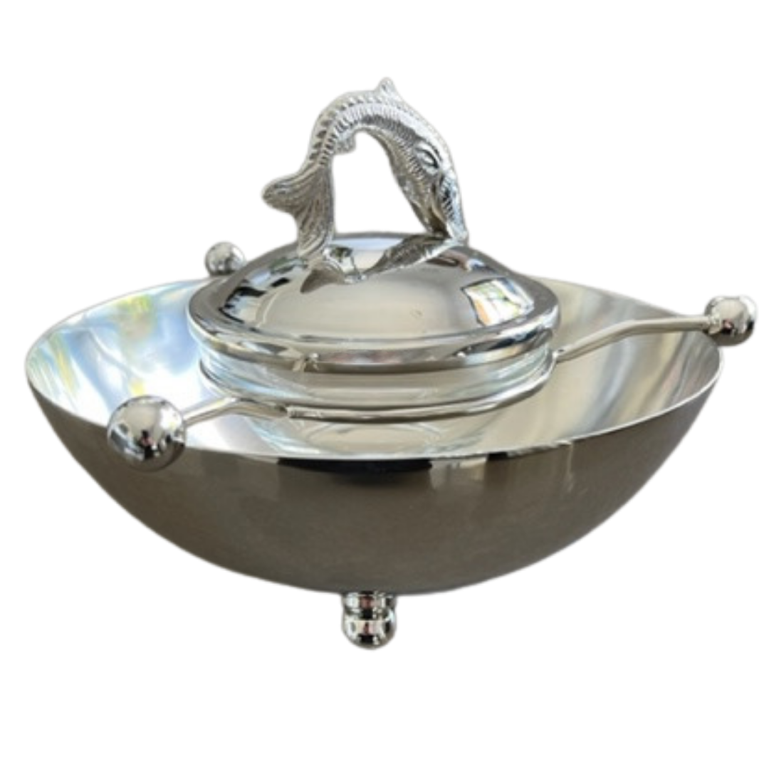 Nickel Plated Caviar Serving Set (8")