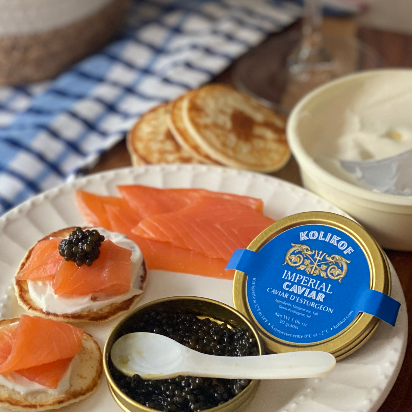 Blinis, Creme Fraiche & Caviar Spoon