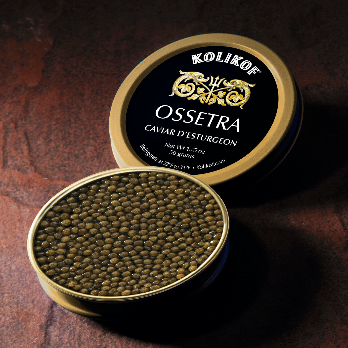 Buy Russian Ossetra sturgeon caviar online. Kolikof is the finest Osetra in the world.