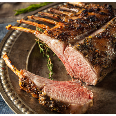 New Zealand Grass-Fed Lamb Rack  CAP OFF - Approx. 1lb.